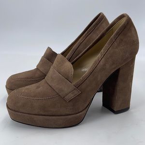 Alisha  Suede Block Pump Heels Made in Italy